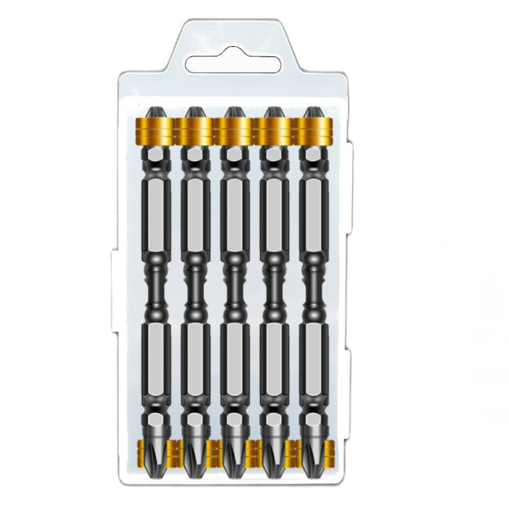 (Type F:110mm) 10Pcs S2 Alloy Steel Magnetic Cross Screwdriver Bit High Hardness Electric Strong Screwdriver Magnetic Ring Bit Set