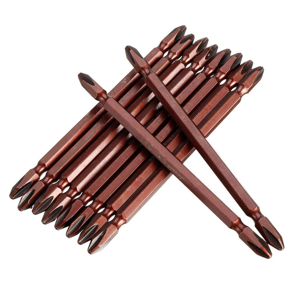 (1000Mm) 10Pcs S2 100Mm 150Mm Screwdriver Bit Magnetic Double End Ph2 Drill Head Screwdriver Bit 3654659272683