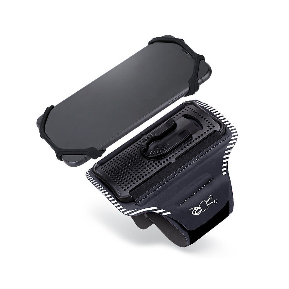 (Black) Sport Arm Bag Mobile Phone Rotatable Breathable Cycling Running Gym Black 3654657473105