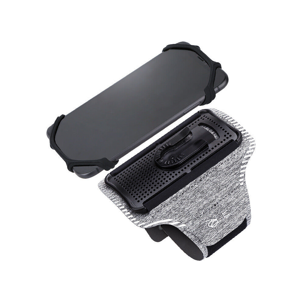(Grey) Sport Arm Bag Mobile Phone Rotatable Breathable Cycling Running Gym Grey 3654657500085