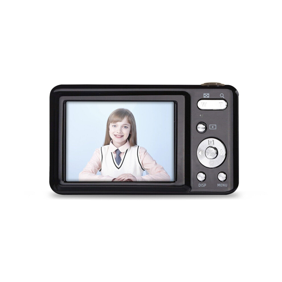 (Black) Digital Retro Camera 2.7 inch IPS HD Screen Anti-shake Camcorder DV Cam K12 48MP