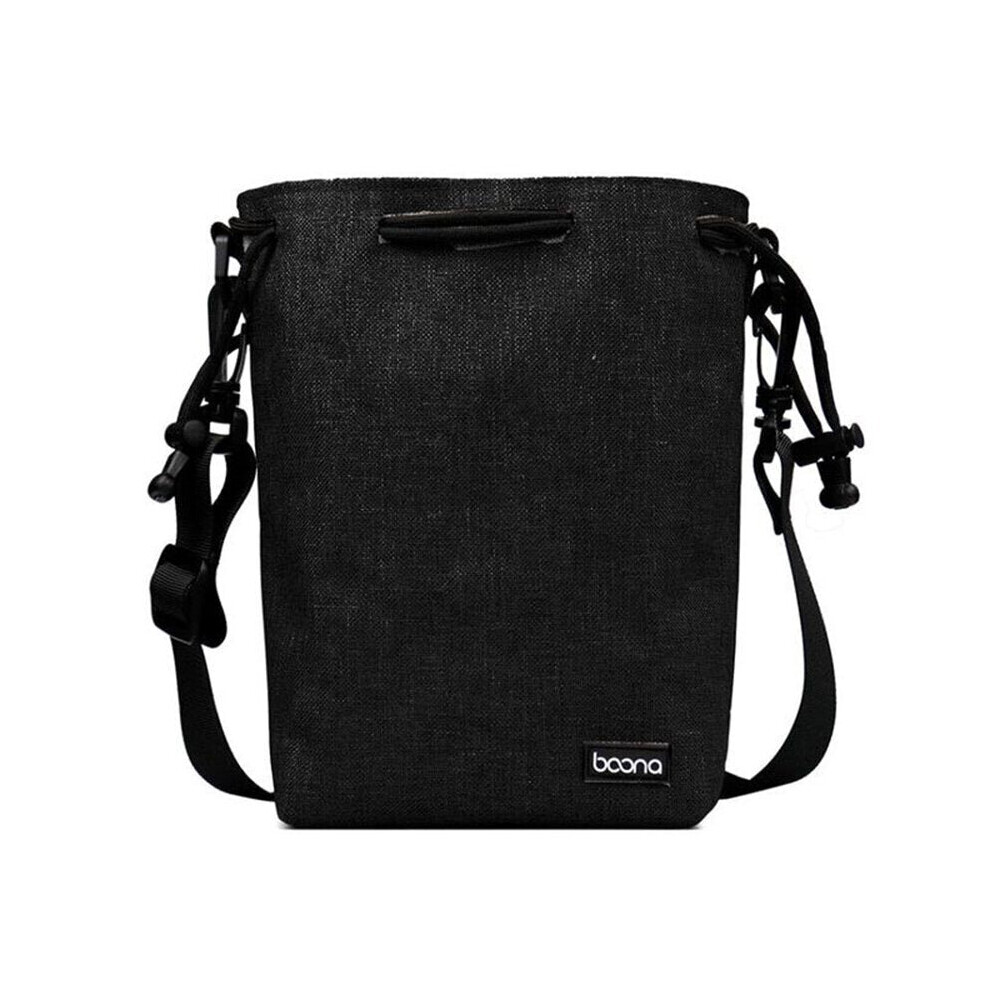 (Black, L) Waterproof Camera Bag Lens Storage Bags Camera Pouch Case Drawstring Pouch for Nikon for Canon for Sony for Pentax Velvet Protect