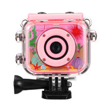 (Pink, B) 1080P HD Mini Children Digital Waterproof Camera Anti-Fall Kid Sports Camera