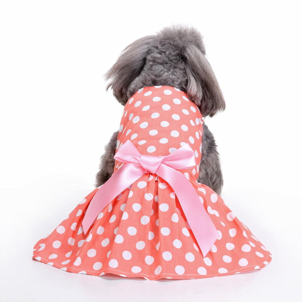 (XS) Vintage Polka Pet Clothes for Dog Dress Vest Shirts