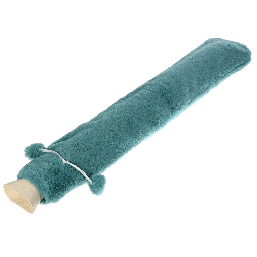 (Pink) Long Hot Water Bottle Fur Cover Material Rubber Warming Bottles