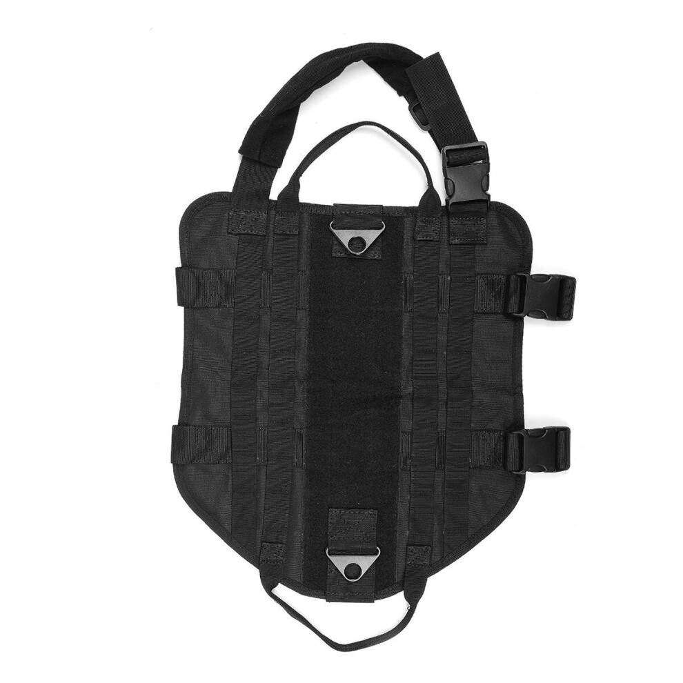 (Black) Dog Military Police Molle Vest Service Canine Dog Harness