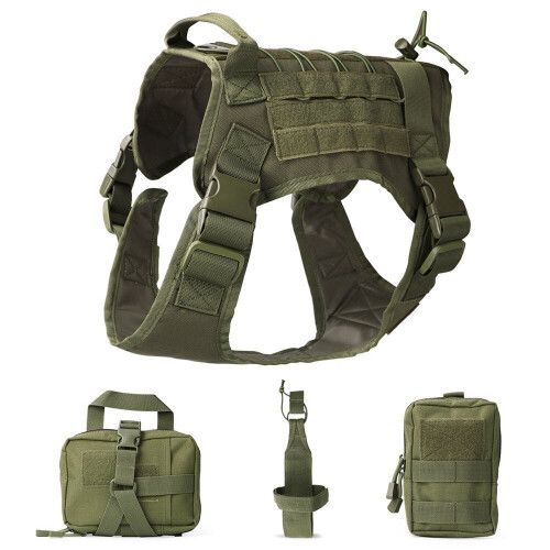 (Yellow, M) Service Dog Vest Water Resistant Bag 1
