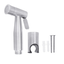 (1 x Spray Head+1 x Base) Toilet Handheld Bidet Sprayer Two Function Shower Faucet Stainless Steel