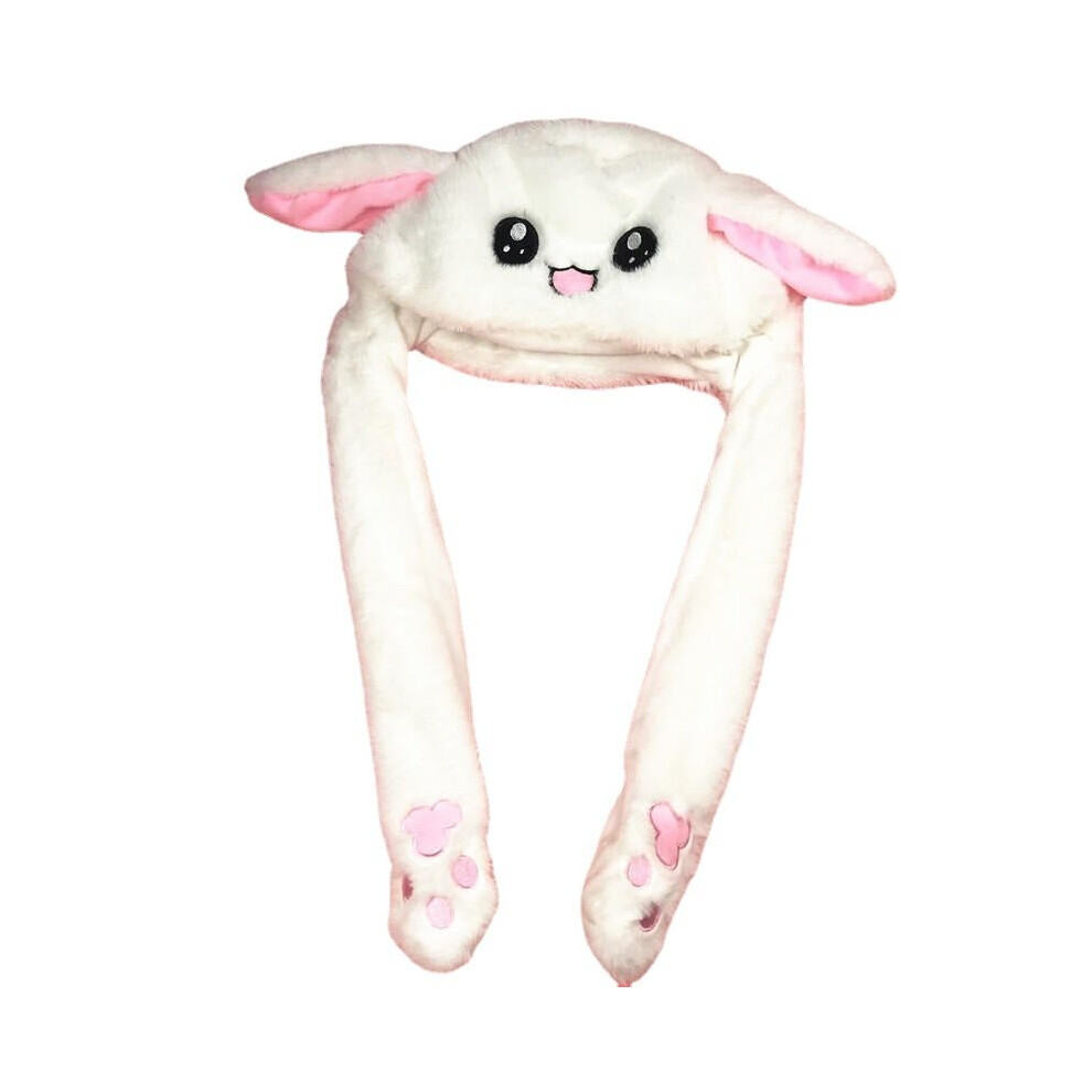 LED Light Rabbit Ear Hat Can Move Airbag Cap 60CM Electric Stuffed Plush Gift Valentines Dance Toy