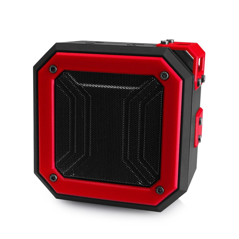 (Red) Wireless Bluetooth Speaker 5.0 1200mah Outdoor Hands Free Call FM Radio TWS Connection