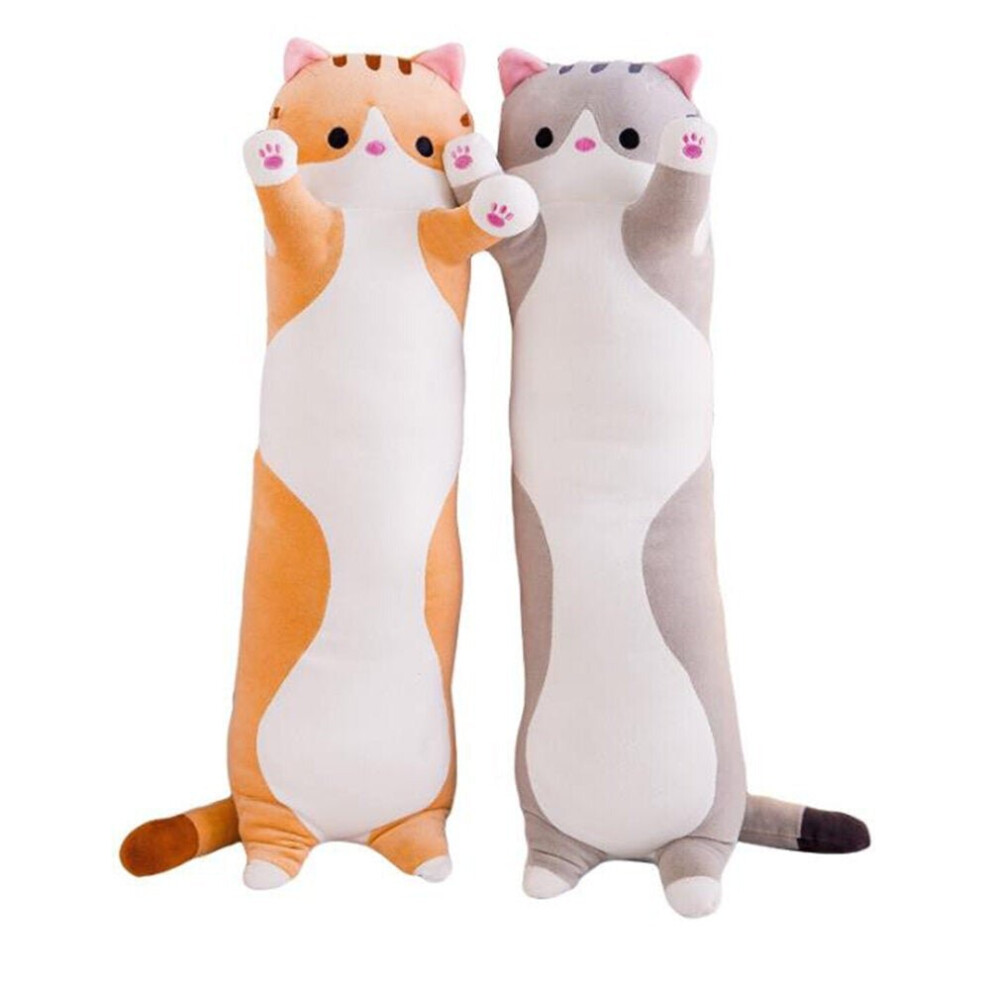 (Grey, 110CM) 110/130cm Cute Plush Cat Doll Soft Stuffed Pillow Doll Toy for Kids