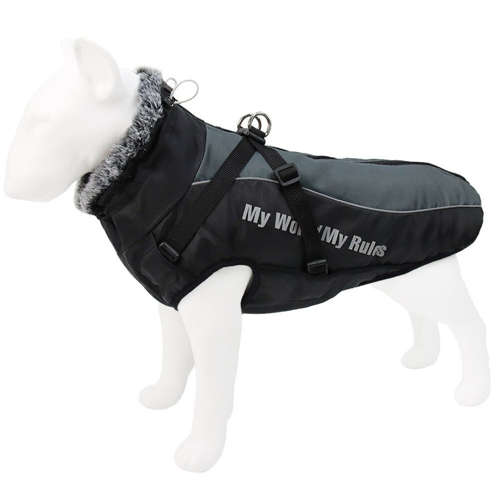 (black, XL) Windproof Warm Dog Clothes Reflective Design Close-fitting Upgrade PVC Material Multi Colors Size Is Optional