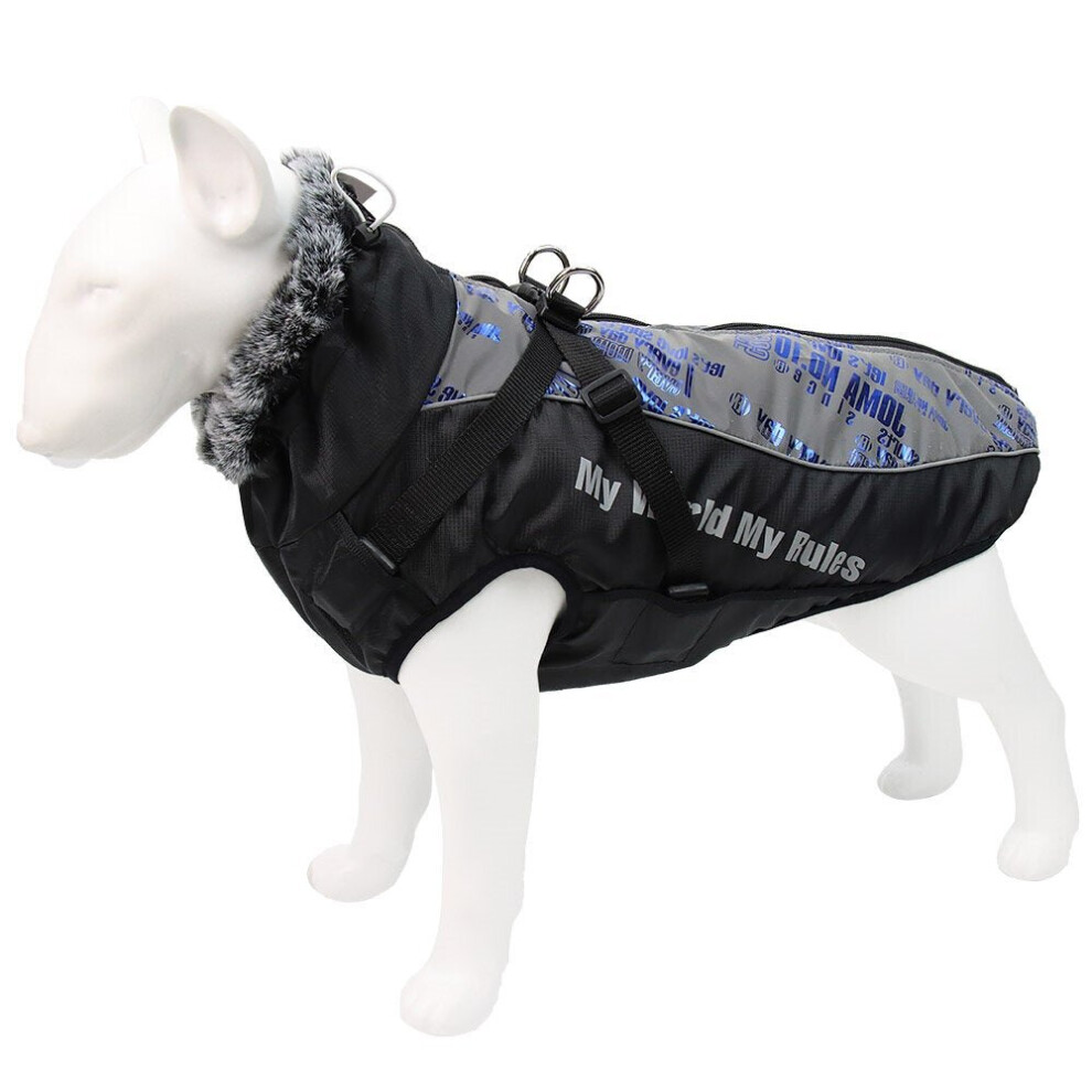 (Blue, 6XL) Windproof Warm Dog Clothes Reflective Design Close-fitting Upgrade PVC Material Multi Colors Size Is Optional