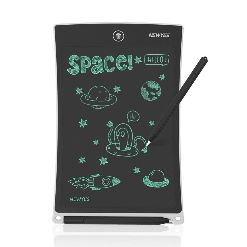 (White) 8.5-Inch Writing Board Monochrome Screen Tablet Drawing Handwriting Pad Message Kids Educational Toys