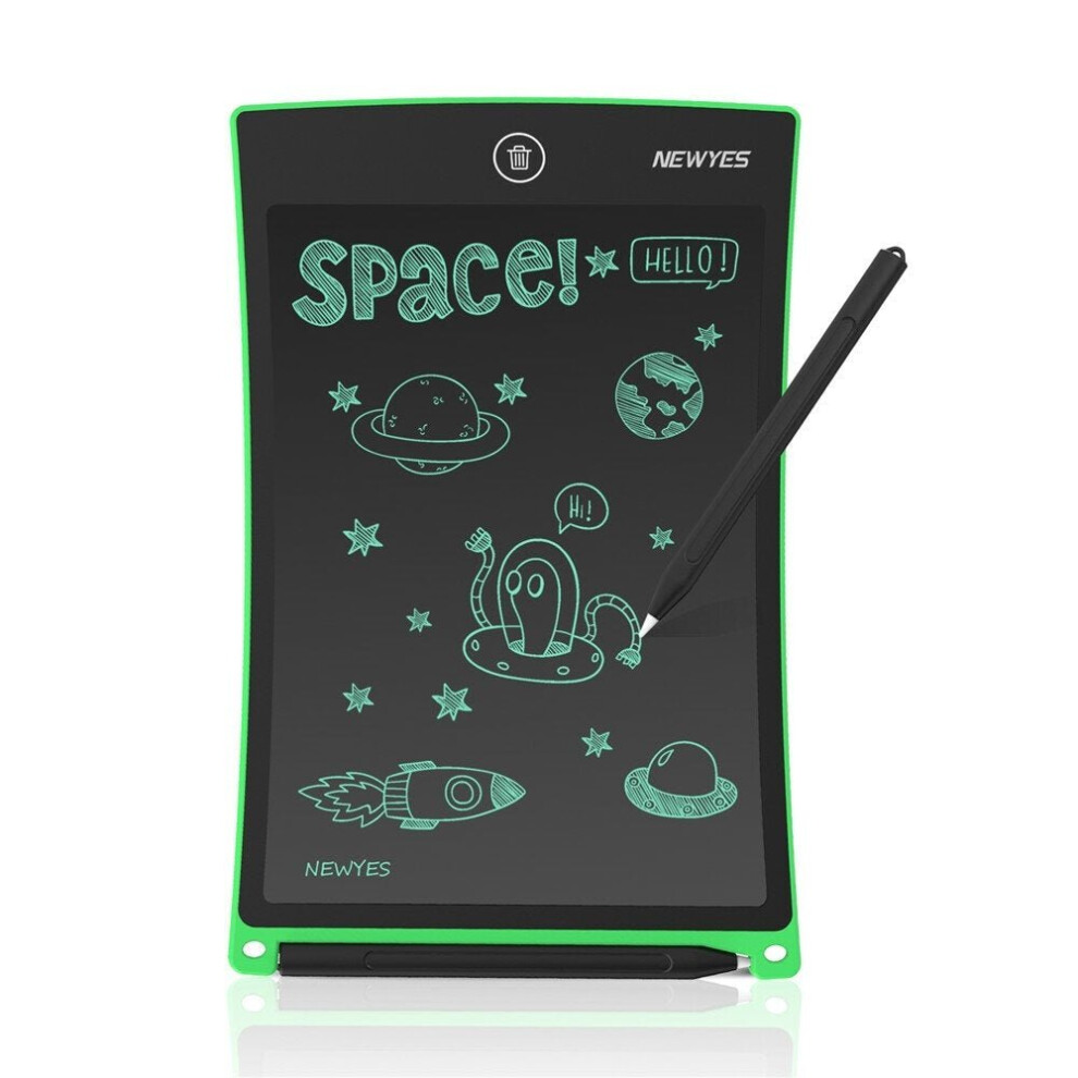 (Green) 8.5-Inch Writing Board Monochrome Screen Tablet Drawing Handwriting Pad Message Kids Educational Toys