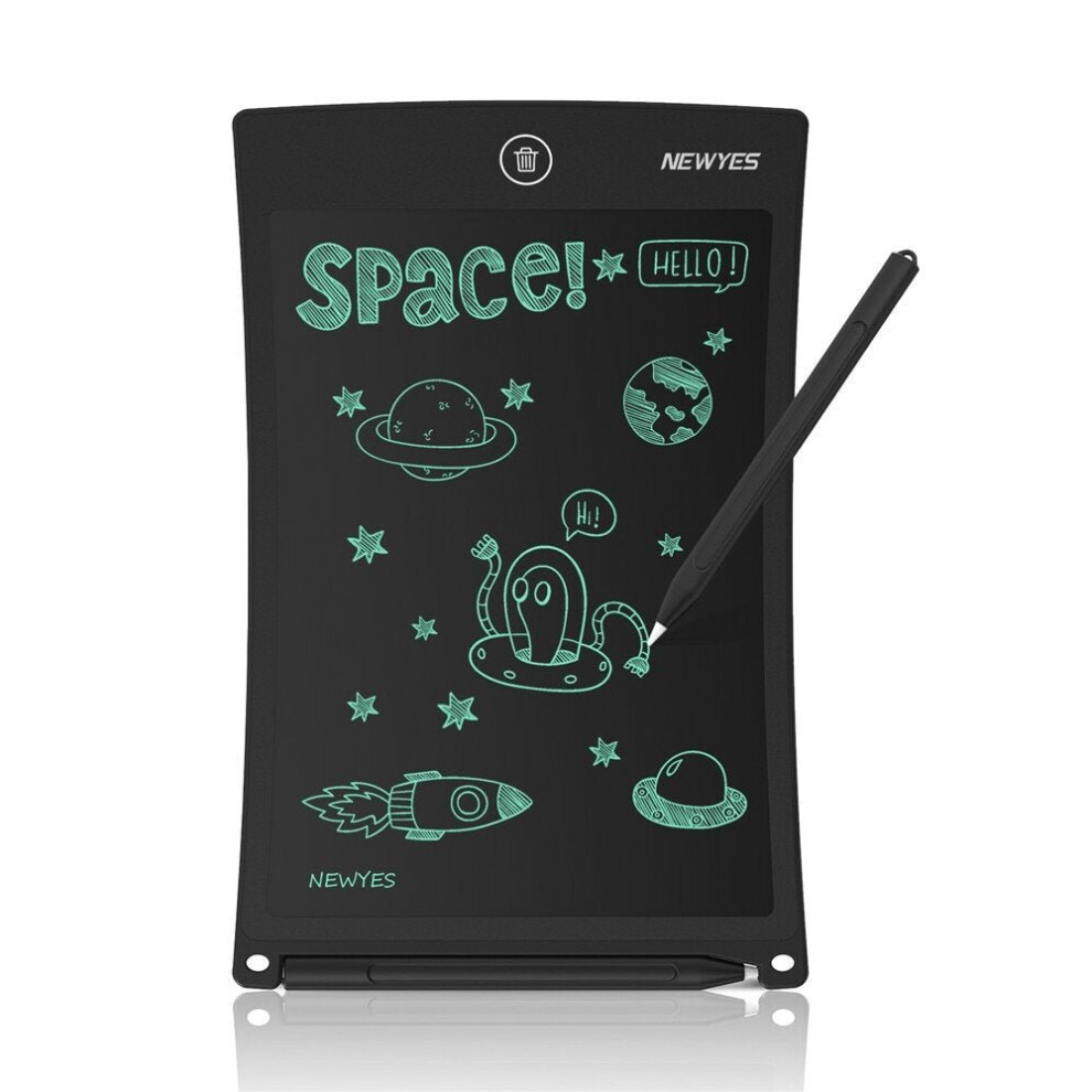 (Black) 8.5-Inch Writing Board Monochrome Screen Tablet Drawing Handwriting Pad Message Kids Educational Toys