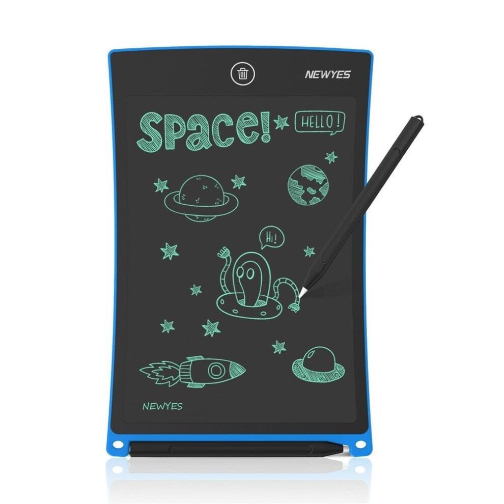 (Blue) 8.5-Inch Writing Board Monochrome Screen Tablet Drawing Handwriting Pad Message Kids Educational Toys