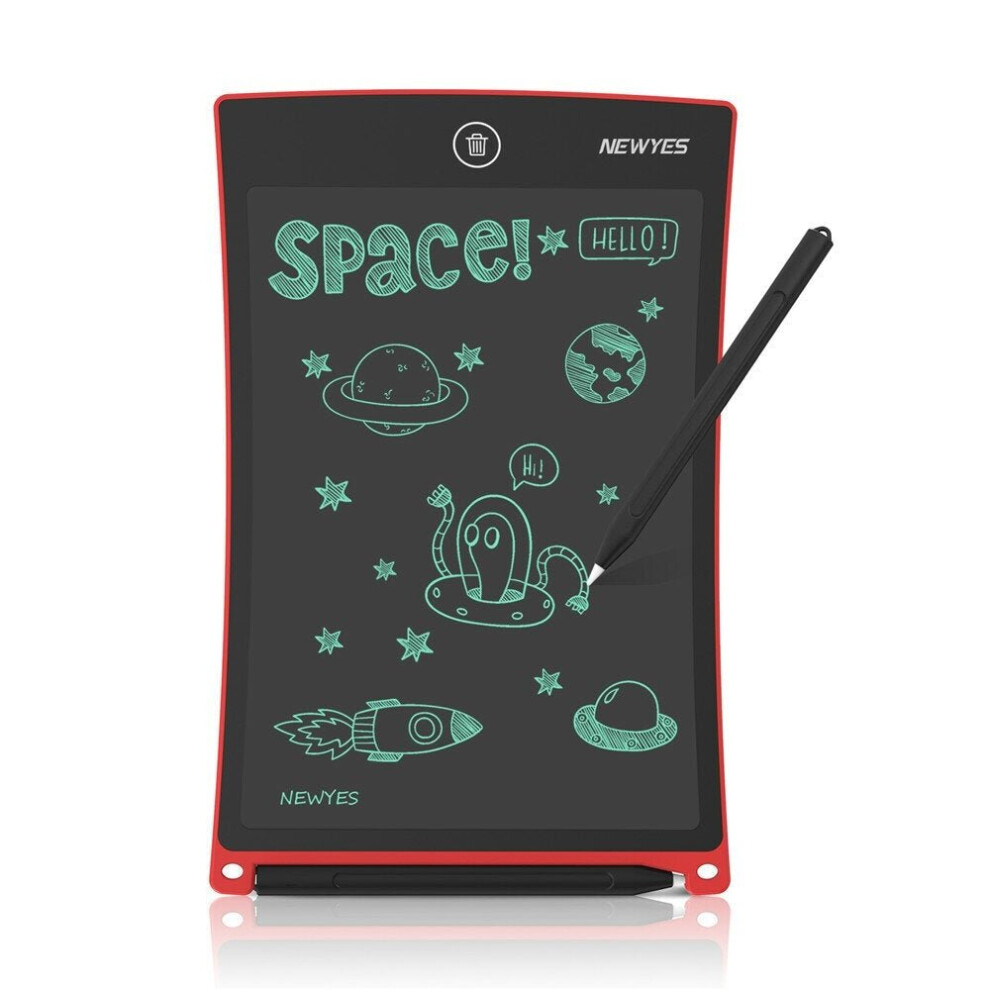 (Red) 8.5-Inch Writing Board Monochrome Screen Tablet Drawing Handwriting Pad Message Kids Educational Toys