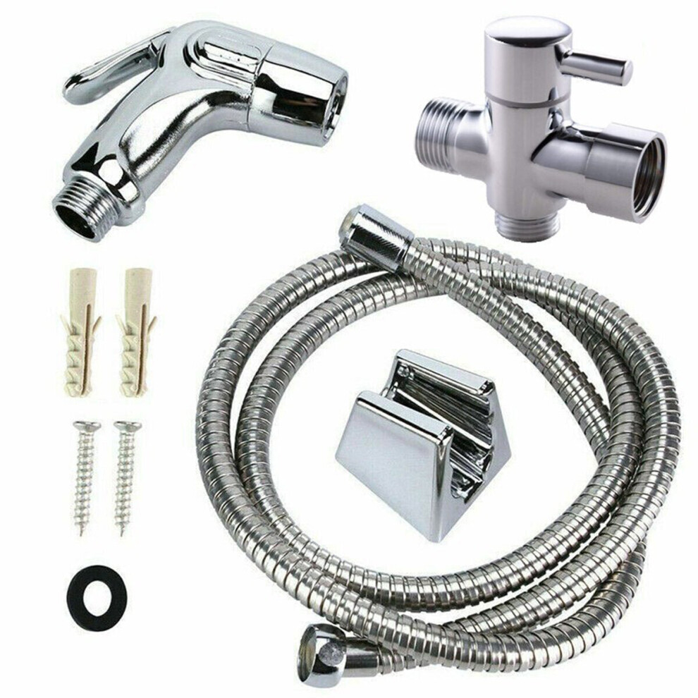 Handheld Toilet Bidet Sprayer Set Kit Douche Bathroom Diaper Cleaning Hose Holder