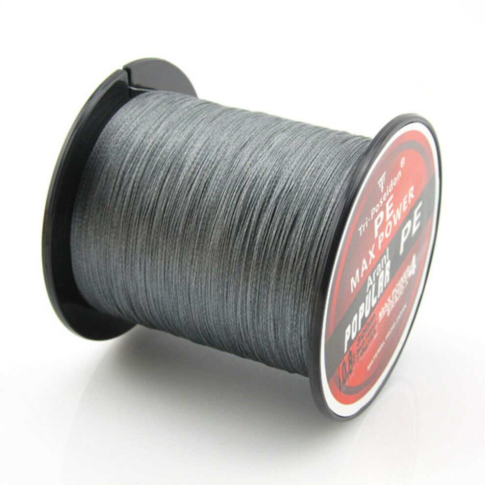 (Gray, 4) 300M Tri-Poseidon Series Japan PE Spectra Braided Fishing Line 8-60LB