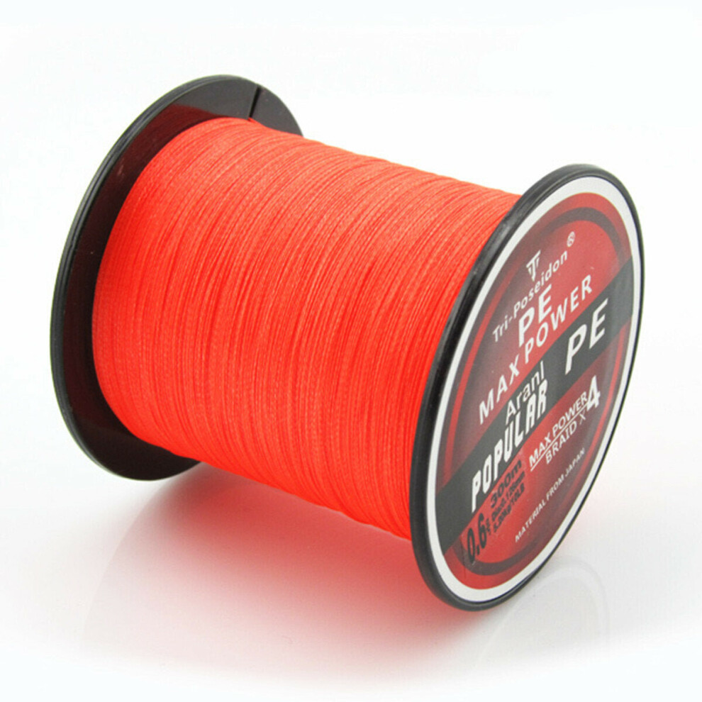 (Red, 1) 300M Tri-Poseidon Series Japan PE Spectra Braided Fishing Line 8-60LB