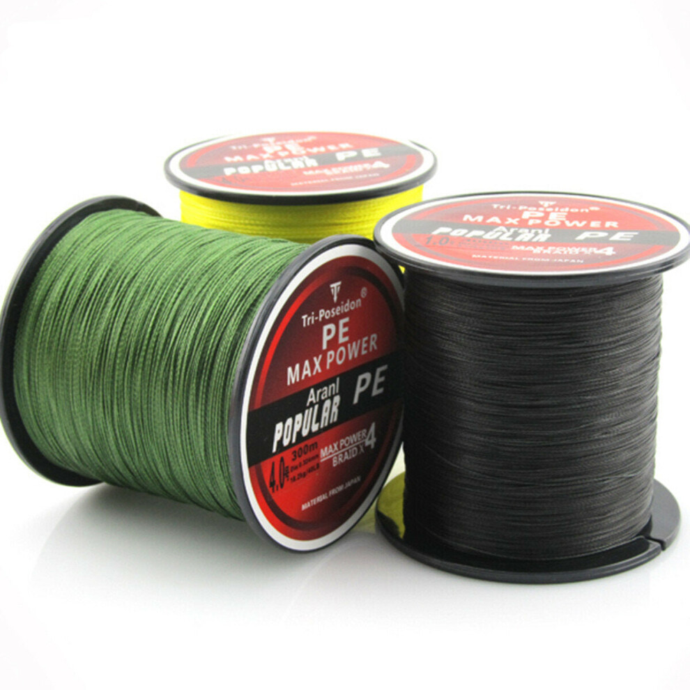 (Green, 1) 300M Tri-Poseidon Series Japan PE Spectra Braided Fishing Line 8-60LB-image-OPC-P9GRNK8-NEW