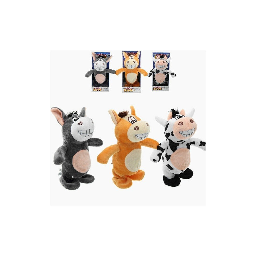 (Brown) 20cm Talking Donkey Sound Record Stuffed Animal Plush Cow Walking Electronic Moving Doll