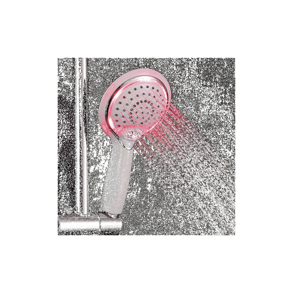 Bathroom Handheld Shower Spray Head ABS Plating 3 Color LED Digital Temperature Display w/ Hose