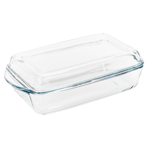 2.75L Pasabahce Large Rectangle Casserole Dish Glass Bakeware Ovenware with Lid 1