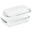 2.75L Pasabahce Large Rectangle Casserole Dish Glass Bakeware Ovenware with Lid 6