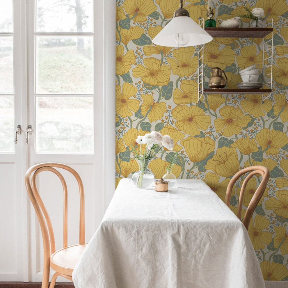 Sommarang Matilda Wallpaper Yellow Galerie S65112 5901638006240