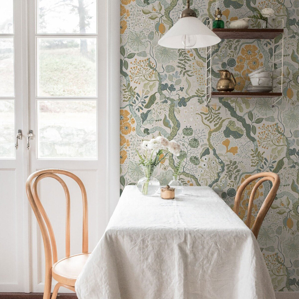 Sommarang Ann Wallpaper White/Orange Galerie S65103 5901638006158