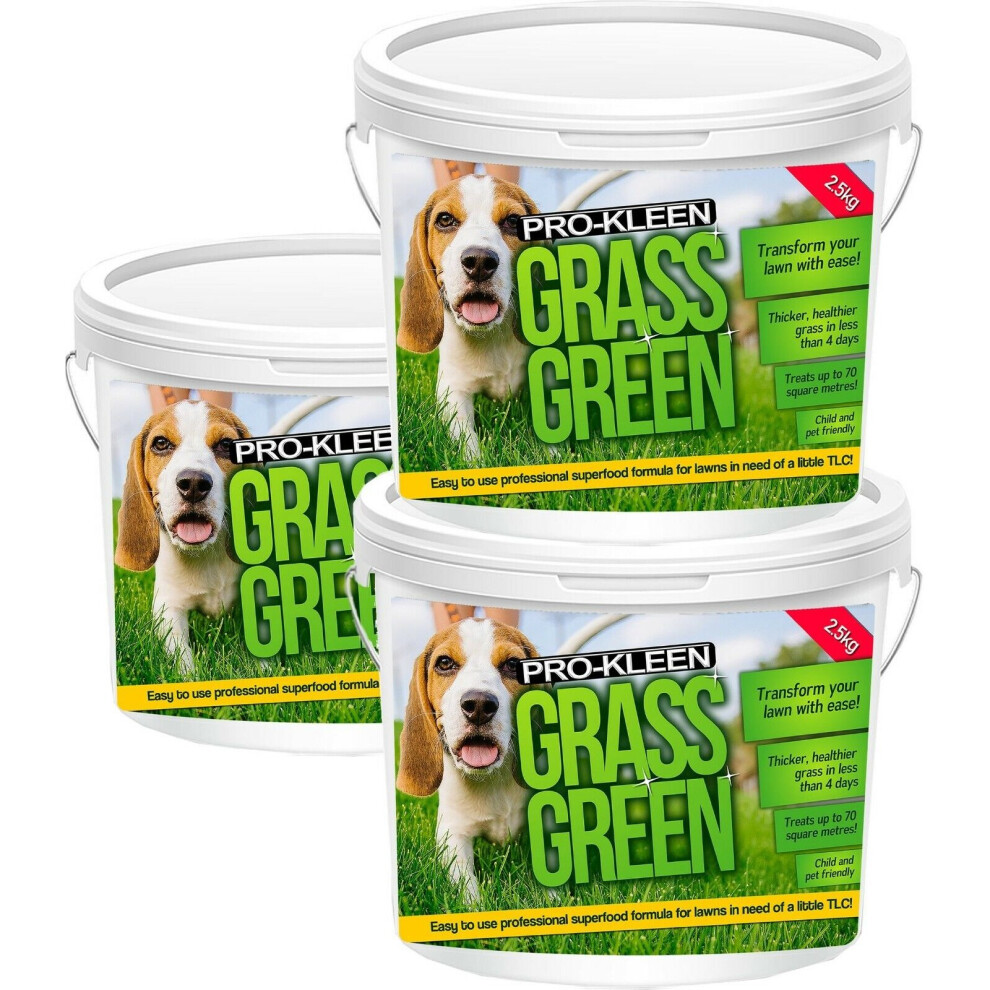 (3 x 2.5KG) Lawn Feed Fertiliser Food Grass Green Nutrients