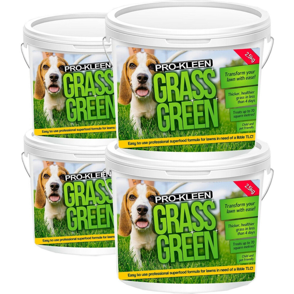 (4 x 2.5KG) Lawn Feed Fertiliser Food Grass Green Nutrients