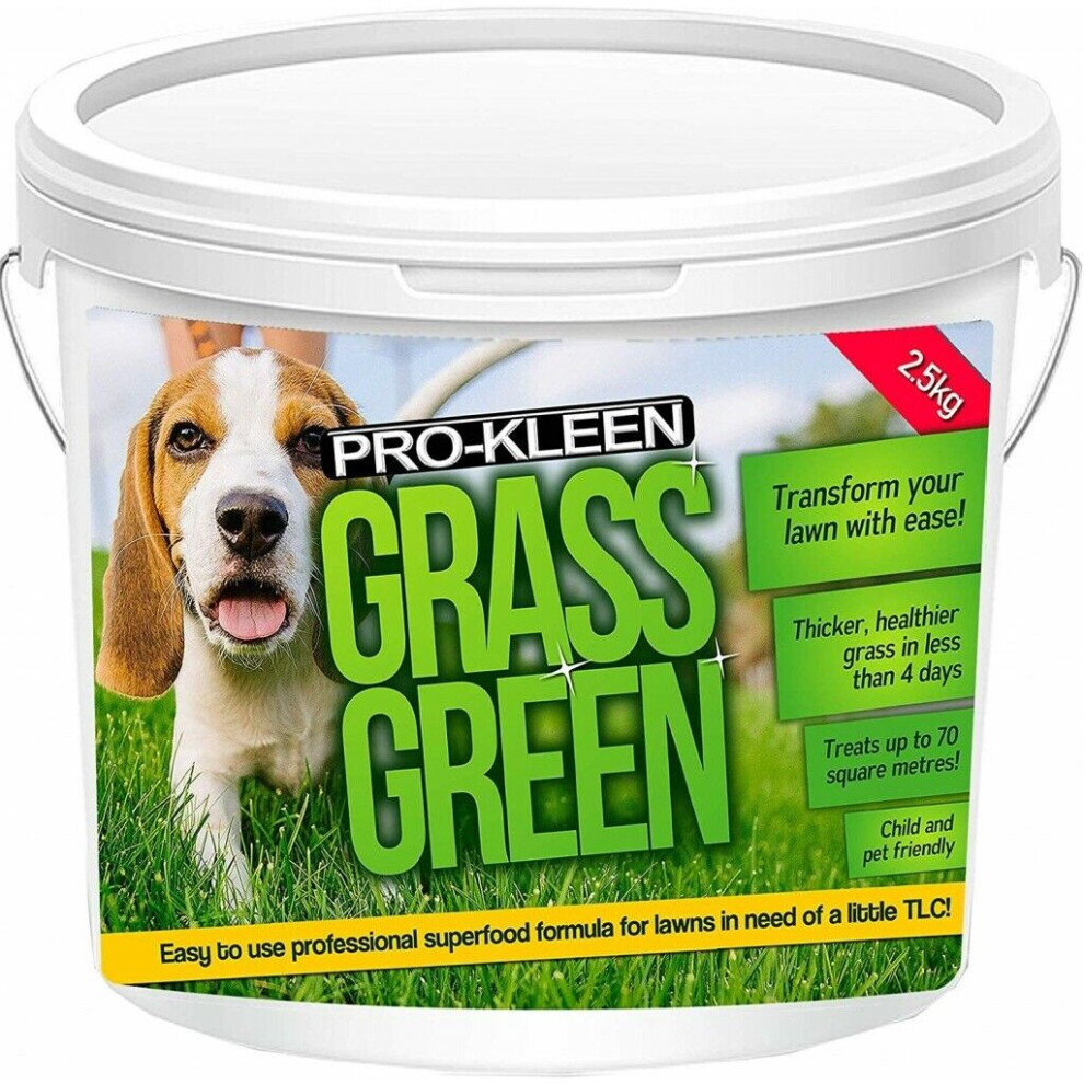 Pro-Kleen (1 X 2.5Kg) Lawn Feed Fertiliser Food Grass Green Nutrients