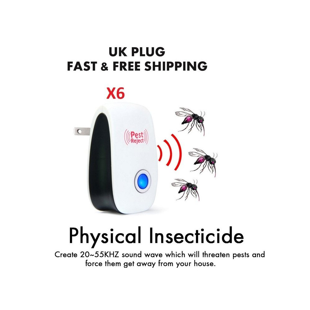 (6 unit pak) Electronic Pest Repeller Anti Mosquito Bug Insect UK plug-image-OPC-P9GT6TN-NEW