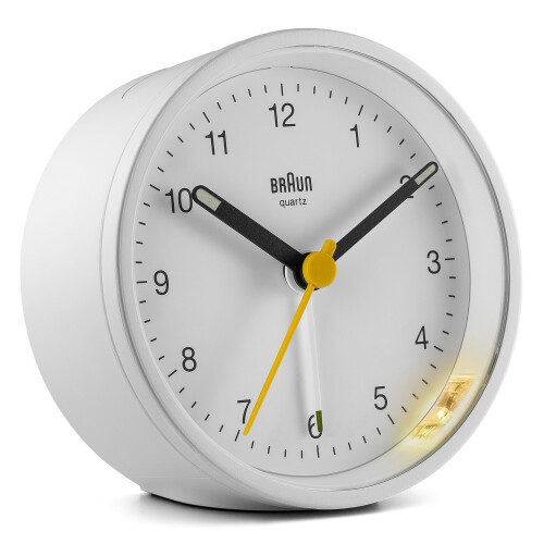 Braun Braun Classic Analogue Alarm Clock with Snooze and Light, White, BC12W 2