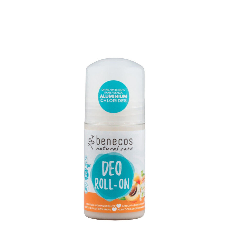 Benecos Vegan Apricot & Elderflower Natural Deodorant Roll On 50ml