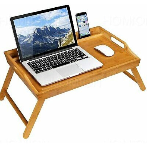 Bamboo Wooden Bed Tray With Folding Legs Breakfast Serving Table Mate 1