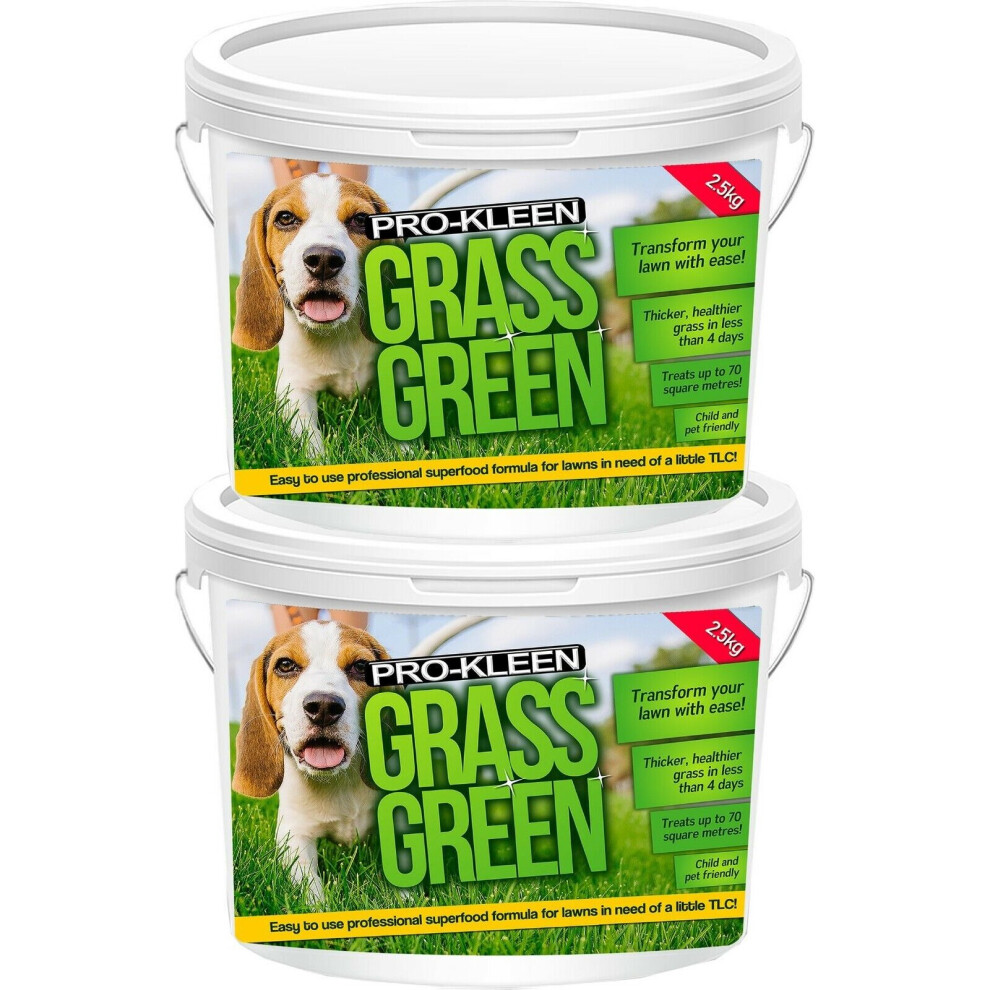 (2 x 2.5KG) Lawn Feed Fertiliser Food Grass Green Nutrients