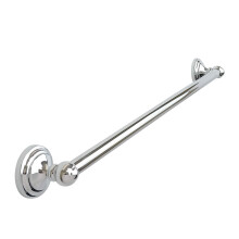 60cm Chrome Wall Mounted Single Towel Rail - Traditional Style, Concealed Fixings