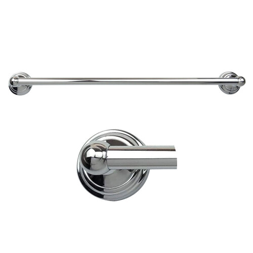 60cm Chrome Wall Mounted Single Towel Rail - Traditional Style, Concealed Fixings 1