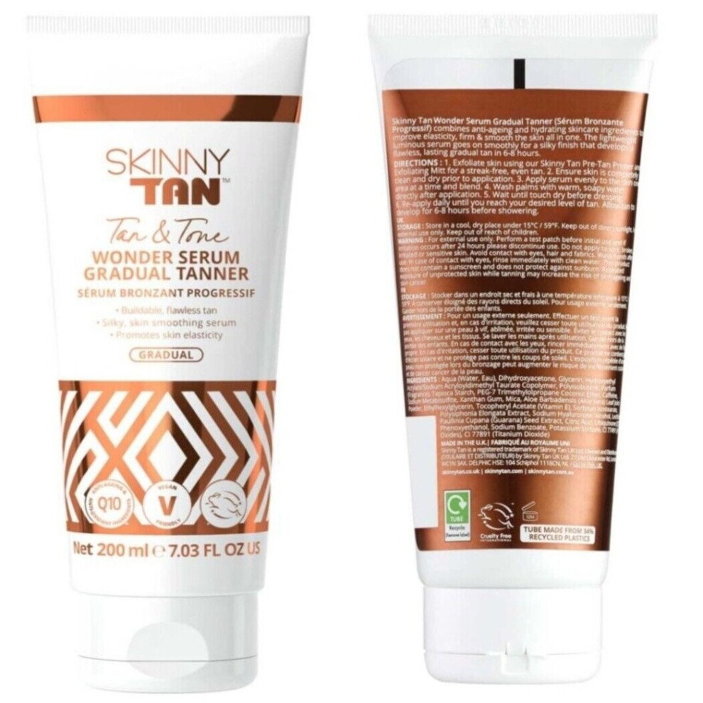 Skinny Tan Wonder Serum Gradual Tanner 200Ml Rrp £24.99