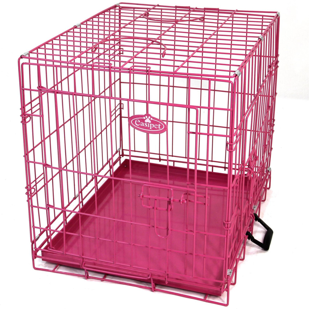 Dog Puppy Metal Training Cage in Pink 36in Actiaspet 21611