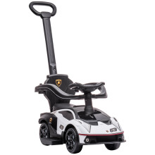 AIYAPLAY 2-in-1 Licensed Baby Ride-On & Push Car White - Stroller/Ride-On, Detachable Guardrails, Storage, Horn & Engine Sounds, 25kg (370-223V00WT)