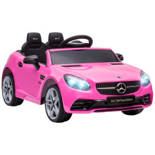 AIYAPLAY 12V Pink Mercedes-Benz SLC Licensed Ride-On Car for Kids with Remote Control, Music, LED Lights, Seatbelt, 40-min Run Time