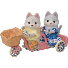 Sylvanian Families - Tandem Cycling Set - Husky Sister & Brother - Board Game
