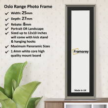 (Grey With Black Mount, 26x20" Pic (30x24" Frame)) Panoramic Size Grey Picture Frame / Wall Art Photo Frame / Home Décor Frame / Photo Print Frame With Multicoloured Mount