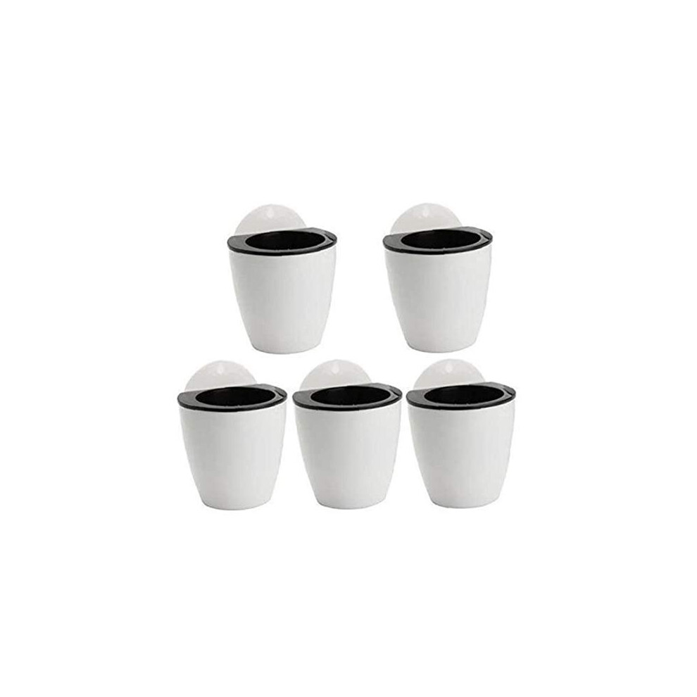 Pack of 5 Hanging Planters White Self Watering Vertical Herb Plant Pot Plastic Wall Mounted Flower Pot for Indoor Outdoor Garden Wall Decor