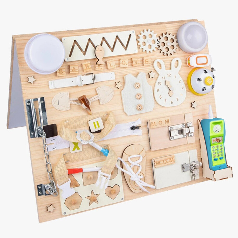 DYZI Montessori Busy Board For Baby & Toddler - Magnetic White Board - Sensory Toys Educational Motor Skills Activities 